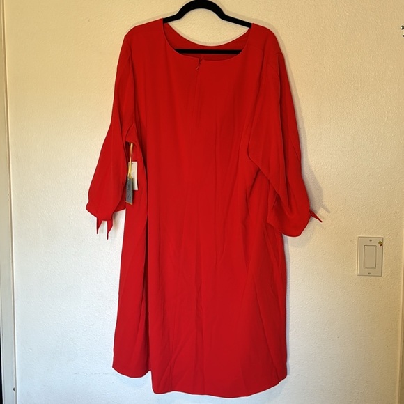 NWT CeCe Nordstrom Women's 10 Red 3/4 Tie-Sleeve Glitz Glamour Party Mini Dress - Picture 4 of 5